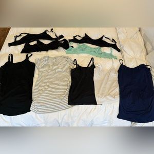 Maternity LOT tanks tee and nursing bras; H&M, Lamaze, Rumina **FREE SHIPPING